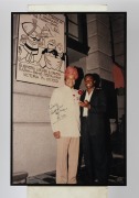 AUSTRALIAN & OTHER TEST CRICKETERS: A group of signed original photographs collected by cricket tragic Larry Mendonca, from when famous cricketers visited his restaurant in Melbourne. Signatories include Allan Border, Ian Healy, Viv Richards, Gus Logie, R - 5