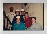 AUSTRALIAN & OTHER TEST CRICKETERS: A group of signed original photographs collected by cricket tragic Larry Mendonca, from when famous cricketers visited his restaurant in Melbourne. Signatories include Allan Border, Ian Healy, Viv Richards, Gus Logie, R - 8