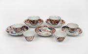 IMARI antique tea ware comprising of six tea bowls and five saucers, 19th century, (11 items), the largest saucer 12cm diameter.