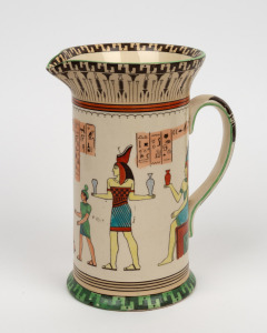 ROYAL DOULTON Egyptian pattern antique English porcelain jug, early 20th century, factory mark to base, 19cm high