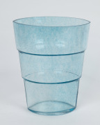 KOSTA BODA Swedish blue glass vase, engraved factory mark to base, 29cm high, 24cm wide. - 2