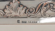 An antique French silver plated jewellery casket with repousse decoration, signed "HALPERN", interior attractively lined in scarlet silk diamond button upholstery, 19th century, ​​​​​​​13cm high, 20cm wide, 16cm deep. - 3