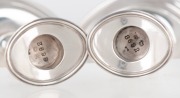 A pair of antique sterling silver candlesticks with weighted bases, made in London, early 20th century, ​​​​​​​20cm high, 625 grams total (including weighted bases). - 4