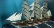 An impressive ship diorama, 20th century, 62cm high, 101cm wide, 48cm deep - 2