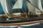 An impressive ship diorama, 20th century, 62cm high, 101cm wide, 48cm deep - 3