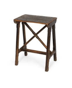 299 · An antique rustic pine stool with chamfered edges, South Australian origin, 19th century, ​​​​​​​50cm high, 38cm wide, 45cm deep