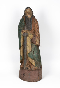 A carved timber Apostle statue with polychrome finish, 19th/20th century, 83cm high