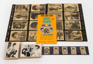 THE BEATLES: 1964 1st and 2nd series complete sets of A. & B.C Chewing Gum cards with facsimile signatures (105 cards), also includes 1964 "Original Beatle Stamps" booklet distributed by Hallmark containing 100 stamps, plus separate full set of individual