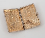 A Chinese export silver cigarette case with repousse blossom and tree decoration, 19th/20th century, 8cm high, 73 grams. - 3