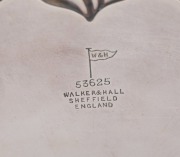 An antique English sterling silver salver, manufactured by Walker & Hall of Sheffield, circa 1896, 27cm wide, 420 grams. - 2