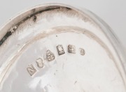 A Georgian antique English sterling silver five piece tea and coffee service with trivet, attractively engraved with ownership monogram, made in Newcastle, early 19th century. the largest 29cm high, 2330 grams total (including timber handles). - 2