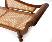 An antique Anglo-Indian teak and rattan day bed, early to mid 19th century, 79cm high, 195cm wide, 71cm deep - 3