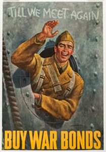 JOSEPH HIRSCH (1910-1981) 'Till We Meet Again - Buy War Bonds', original 1942 colour poster, laid down on linen, published by the United States War Savings Staff, 158 x 110cm overall.