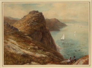 ARTIST UNKNOWN, (British coastal scene), watercolour, signed lower left (illegible), ​​​​​​​49 x 68cm, 81 x 99cm overall