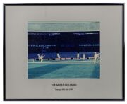 Original cricket match photograph titled 'THE GREAT OCCASION, Tuesday 30th Jan. 1990', window-mounted, framed and glazed, 41 x 33cm overall.