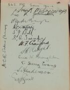 An autograph book started in December 1907 by Geoffrey Austin Street (1894-1940), with most pages still present. Noted a Queensland 1907 team (Armstrong, McLaren, Evans, Redgrave, Hartigan, etc.), a NSW team (Bardsley, Gregory, Carter, Kelleway), a Victor - 16