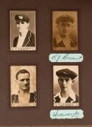 WILLS' 1926 Cricketers Real Photo Series, almost complete set [60/63] missing only #17 Willis, #33 Townsend and #34 Williams. The majority of cards are accompanied by neat pen signatures (43) and several are also signed on the cards (5). A remarkable asse - 13
