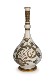 ROYAL WORCESTER antique English porcelain vase with Christopher Dresser inspired decoration. 19th century, factory mark to base, 39.5cm high​​​​​​​