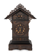 BLACK FOREST antique German cuckoo and quail clock, three train movement with skelentonised plates and coil gong strike, 19th century, 67cm high.