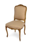 An antique French Louis XV style carved and gilded hall chair, 19th century. PROVENANCE: Grace Antique Galleries, Melbourne