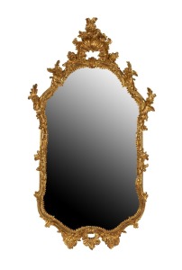 An antique French carved giltwood mirror, 18th/19th century, 130 x 72cm. PROVENANCE: Sotheby's Auction, Melbourne, 20/5/96, lot 109.