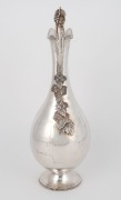 WILLIAM EDWARDS (attributed) of Melbourne Australian silver wine ewer, repousse decoration with applied grapes and leaves, engraved "PRESENTED BY F.C. WALKER TO P. GLENISTER AS A TOKEN OF RESPECT, July 23rd, 1873", 19th century, stamped "W.E." flanked by - 3