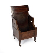 GILLOW (attributed) fine quality antique English mahogany bedside commode cabinet, circa 1835, 75cm high, 53cm wide, 54cm deep. - 2