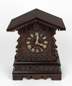 BLACK FOREST antique German cuckoo clock with twin train movement, 19th century, 31.5cm high.