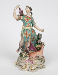 DERBY "Diana The Huntress" antique English figural porcelain group, 18th century, A/F, 24.5cm high.