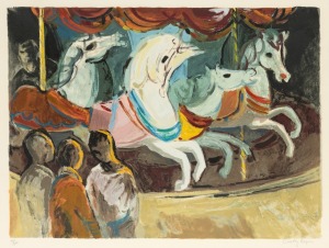 AUDREY BERGNER (1927-2022), carousel, lithograph, 15/200, signed lower right, 53 x 70cm, 80 x 95cm overall.