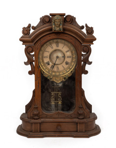 ANSONIA "Monarch" antique American timber cased mantle clock, late 19th century, 53cm high.