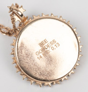BEE GODDESS "SIRIUS" 14ct rose gold and diamond necklace, stamped "BEE GODDESS 14K D0.13", 50cm long, ​​​​​​​5.8 grams total. - 3