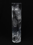 JOSEF SVARC Czechoslovakian crystal vase with engraved thistle decoration, mid 20th century, engraved signature to base, 35.5cm high