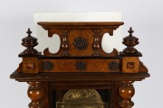 An antique Austrian wall clock in walnut case with time and strike spring driven movement, 19th/20th century, 125cm high - 2