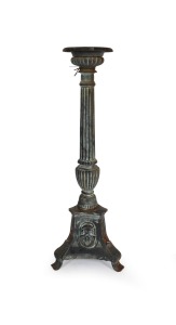 A reproduction cast iron torchiere, 20th century, 146cm high.