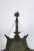 A Chinese bronze garden pagoda, manufactured in sections, 20th century, 125cm high. - 2