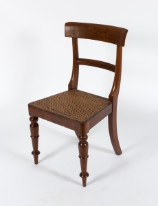 An antique Anglo-Indian spade back chair with cane seat, 19th century, A/F.