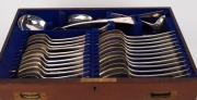 Antique silver plated cutlery in two drawer timber canteen, early 20th century, the canteen 53cm wide - 3
