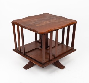 A desktop antique Australian kauri pine revolving bookstand, early 20th century, 35cm high, 39cm wide, 37cm high.