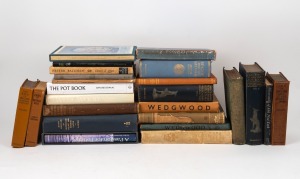 REFERENCE BOOKS: A small library on antiques and ceramics. Of note: A handsome selection of hardbound volumes on Wedgwood, Spode, slip ware etc., (24 volumes). Inspection will reward.