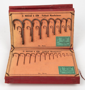 O. MUSTAD & SONS, Fishing Hook Manufacturers, fold out advertising display.