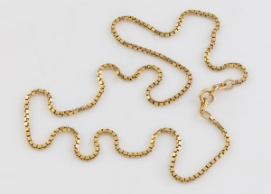 A 14ct gold necklace, 20th century, stamped "585", 46cm long, 10 grams total