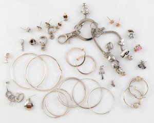 Assorted silver and costume earrings, pendants and jewellery (qty).