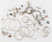 Assorted silver and costume earrings, pendants and jewellery (qty).