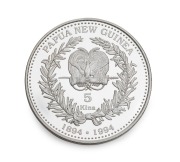 Papua New Guinea: 1994, 50 Kina gold Bird of Paradise proof; together with the 5 kina silver Bird of Paradise proof; both accompanied by a Certificate of Authenticity. (2). - 2