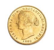 1860 Sovereign, Queen Victoria, Type 2, Sydney Mint reverse, aUnc.