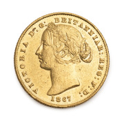 1867 Sovereign, Queen Victoria, Type 2, Sydney Mint reverse, aUnc.