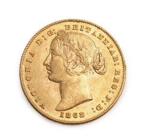 1868 Sovereign, Queen Victoria, Type 2, Sydney Mint reverse, aUnc.