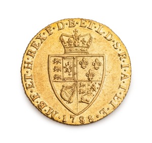 Great Britain, GEORGE III gold guinea, fifth bust or spade type, 1788, EF-aUnc.