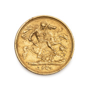 Half Sovereign, Edward VII, 1902 St. George reverse, Sydney Mint, VF; minor buckle.